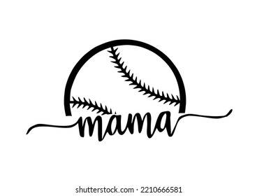 Baseballmama-Umriss auf Weiß