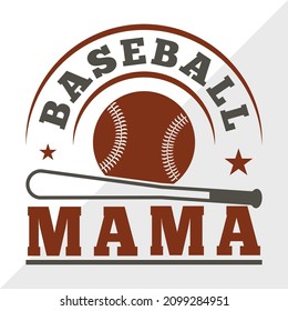 Baseball Mama Printable Vector Illustration