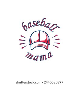 Baseball Mama Retro Typography T-shirt.