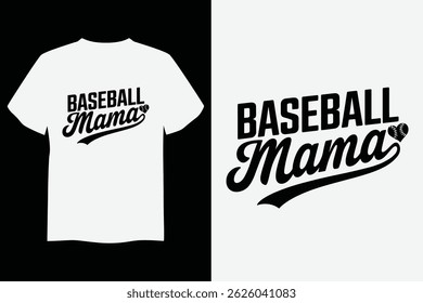 Baseball Mama Script Design T-shirt