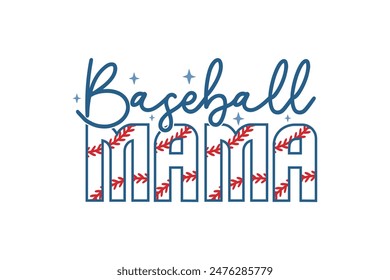 Baseball Mama Typografie T-Shirt Design