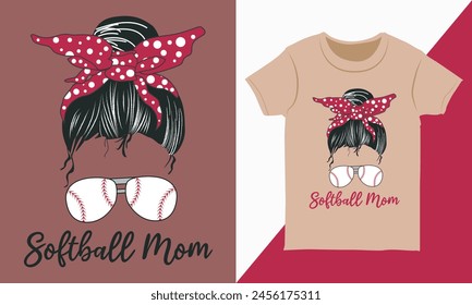 Baseball Mama Typografie T-Shirt Grafik, Mama T-Shirt Design.