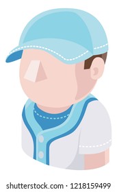 A Baseball man avatar cartoon person icon emoji