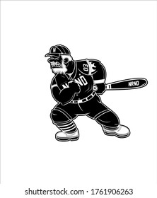 Baseball man with hard head