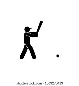 baseball man hit glyph icon. Element of baseball sport illustration icon. Signs and symbols can be used for web, logo, mobile app, UI, UX