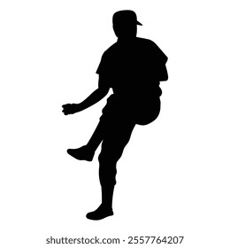 Baseball Man Silhouette Bundle Icon for Sports and Athletic Themes