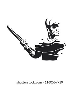 baseball man vector illustration silhouette