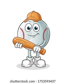 baseball mascot cartoon with baseball bat