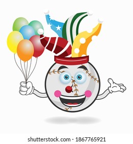 The Baseball mascot character becomes a clown. vector illustration