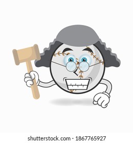The Baseball mascot character becomes a judge. vector illustration