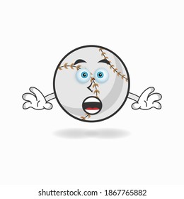 Baseball mascot character with shocked expression. vector illustration