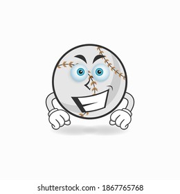 Baseball mascot character with smile expression. vector illustration