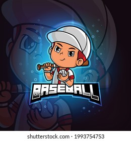 The baseball mascot esport logo design of illustration