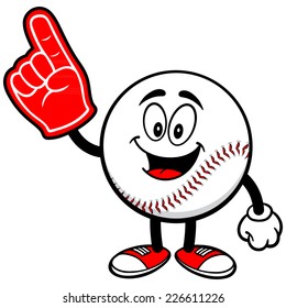 Baseball Mascot with Foam Finger