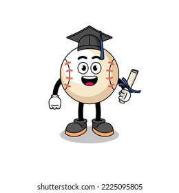 baseball mascot with graduation pose , character design