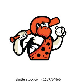 Baseball mascot logo character icon vector.Sport team badge illustration. 