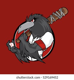 Baseball Mascots - Mean Crow