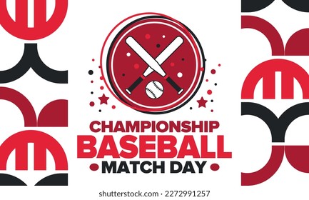 Baseball Match Day. Regular season games in March. Baseball league, team competition and championship. Baseball bat and ball. Sport party in United States. Professional tournament. Sport vector poster