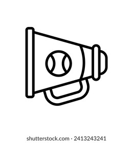 Baseball Megaphone Outline Icon Vector Illustration