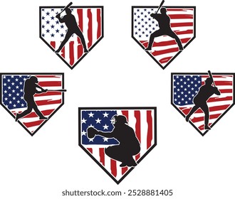 Baseball Men US Flag, Softball Men Home Plate Cut Files