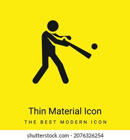 Icono mínimo de material amarillo brillante de béisbol