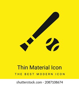 Baseball minimal bright yellow material icon