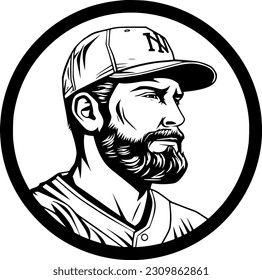 Baseball - Minimalist and Flat Logo - Vector illustration