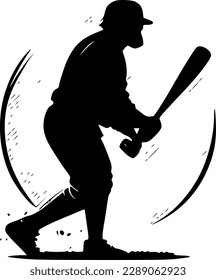 Baseball | Minimalist and Simple Silhouette - Vector illustration