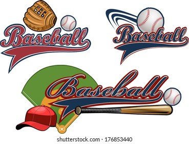 Baseball mitt, ball, bat