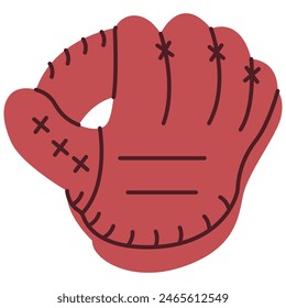 Baseball mitt vector cartoon illustration isolated on a white background.