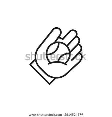 Baseball Mitten icon. Simplistic representation of America's favorite pastime, featuring a bat alongside a baseball. Perfect for sport apps, team logos, recreational content. Vector illustration