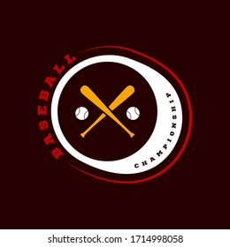 Baseball Modern professional sport Typography in retro style. Vector design emblem, badge and sporty template logo design
