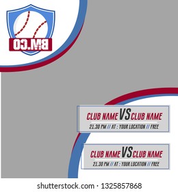 Baseball modern square banner vector