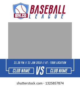 Baseball modern square banner vector