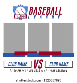 Baseball modern square banner vector