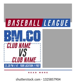 Baseball modern square banner vector