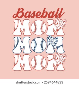 Baseball Mom Coquette T Shirt Design