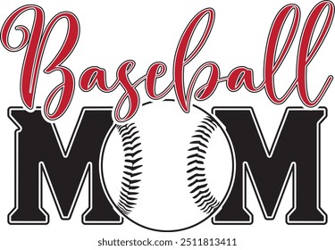 Baseball Mom, Baseball Cut File, Softball Silhouette, Baseball Clip Art