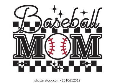 Baseball Mom EPS Retro Sport Mama T-shirt Design