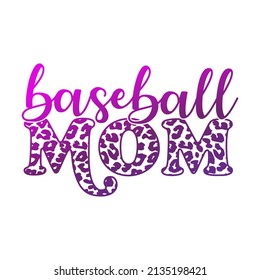 Baseball Mama Illustration Clip Art Design Form. Sport Mutter Silhouette Symbol Vektorgrafik.