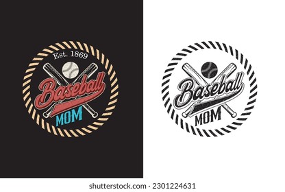 Baseball Mom logo Design with 