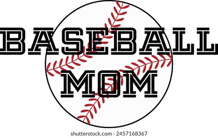 Baseball mom mama mother vector illustration sign