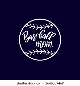 Baseball mom outline style tshirt clipart vector.