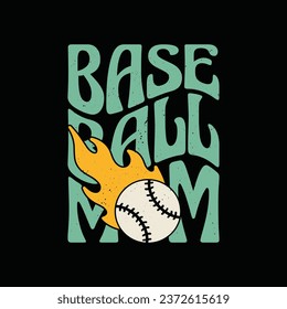 Baseball Mama zitiert T-Shirt-Design. 