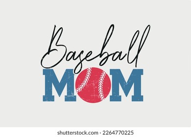 Baseball Mom Retro Baseball Typography T shirt design