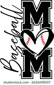Baseball mom shirt vector art for crafters designers. Includes vector formats. Perfect for Cricut Illustrator projects, showing your baseball mom pride.