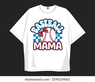 Baseball mom t-shirt design with sport theme, baseball graphic tee for print