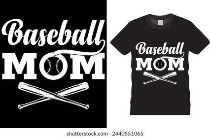 Baseball mom, Baseball t-shirt design. vector typography template. Baseball t-shirts design unique quote motivational quote. Baseball t shirts design ready for print, poster, banner, mug, pod .
