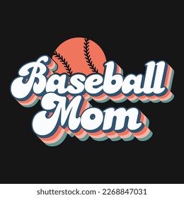 Baseball Mom Typography Vector T-shirt Design