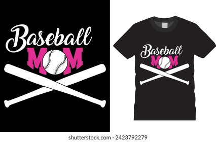 Baseball mom, Baseball typography vector t-shirt design. Baseball motivational quote t-shirt design vector template. Baseball mom t-shirt design ready for print, apparel, poster, banner pod